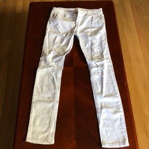 White ripped jeans